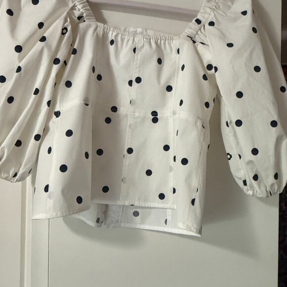 Maje Lanina Women's Dot Print Top - Size 0 - Picture 3 of 5